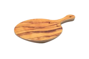 לוח דמוי עץ בהיר עגול 18 ס"מ + ידית מלמין***406111ab