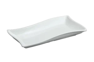 פלטת הגשה גלית 28X14X2.5 מלמין לבן***106611