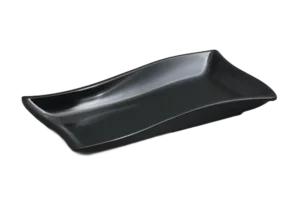 פלטת הגשה גלית 28X14X2.5 מלמין שחור***106611b