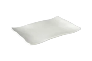 פלטה קמומה גלי 33.7X23.1X2.4 מלמין לבן***112713