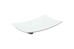 פלטה קמורה 1/4 גובה 4 לבן מלמין***1440l