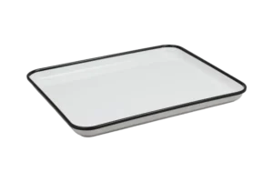 מגש גסטרונום 1/2 דמוי אמייל לבן פס שחור***2214126