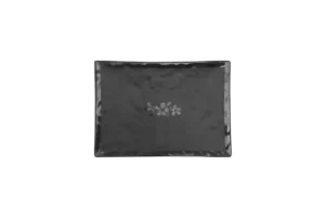 פלטה מלבנית סלע 25X17 ס"מ סקורה מלמין שחור***409710b