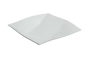 צלחת הגשה יהלום 26.5 ס"מ מלמין לבן***100511