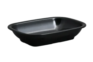 צלחת מלבנית עמוקה אקונומיק 18X25 מלמין שחור***101910b