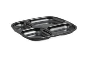 צלחת ריבועית מחולקת אקונומיק 24*26 מלמין שחור***102210b