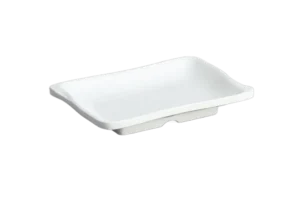 צלחת מלבנית 14X10 ס"מ מלמין לבן***102606