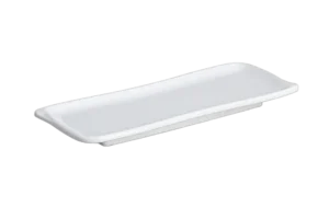 צלחת מלבנית 25.5X10 ס"מ מלמין לבן***102810