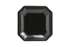 צלחת דייזי 22.8X22.8X3 מלמין שחור***114809b