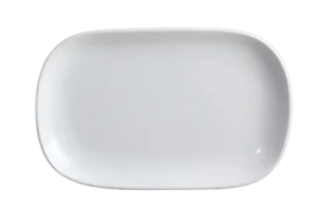 צלחת מלבנית 14X21 ס"מ מלמין לבן***123008