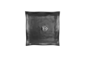 צלחת סלע ריבועית 19.8 ס"מ סקורה מלמין שחור***410208b