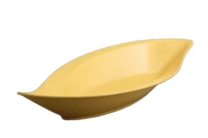 קערת הגשה עלה 50X24X6 מלמין צהוב***118520y