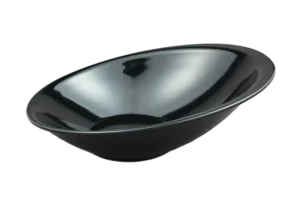 קערה משופעת אליפטית 37.5X31 מלמין שחור***200515b