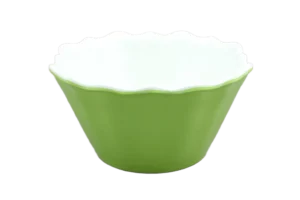 קערה קונית משוננת 17.7 לבן/ירוק מלמין***204407ig