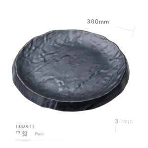 צלחת שף מלמין דופן עבה 33 ס''מ שחור 1382813B