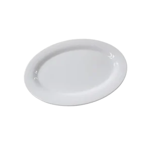 פלטה אובלת מלמין 29X20 לבן SAND