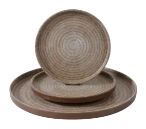 צלחת מלמין קנט 25.4X2.6 ס"מ BROWN