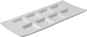 פלטה מלבנית 8 שקעים פורצלן 33X14 ס"מ 100A3735