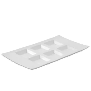 פלטה מלבנית 6 שקעים פורצלן 26X14 ס'מ 100A3734