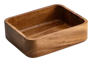 קערה מלבני עץ 25X20X7.5 ס"מ**17623008