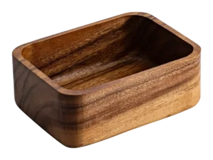 קערה מלבני עץ 20X15X7.5 ס"מ**17623009