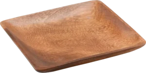 צלחת מרובעת עץ 15סמ***10002123