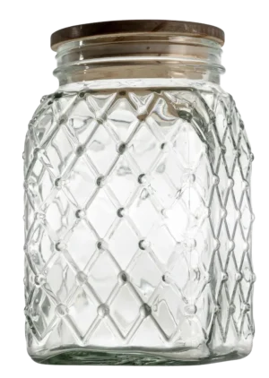 צנצנת מרובעת מכסה עץ 3.2 ליטר***18240724