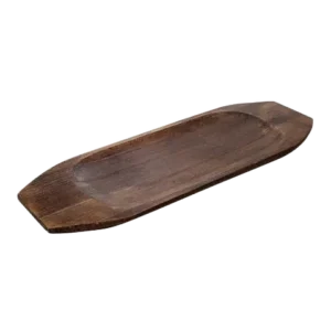 פלטה עץ לתצוגה 80X30 מלבן מעוגל חום