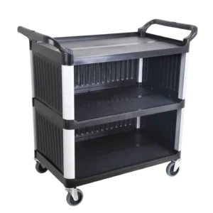 עגלה פלסטיק 3 קומות סגורה 3 צדדים