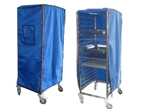 כיסוי לעגלה מסלולים 1/1 ו 60/40 כחול +רוכסן חזית שקופה P.V.C***59222B