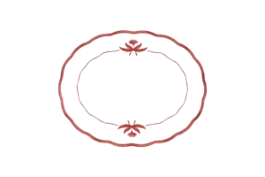 פלטה אובלית פורצלן 33.5X27 ס"מ 21145329 JANE C אדום