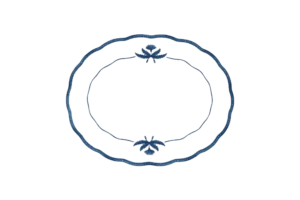 פלטה אובלית פורצלן 33.5X27 ס"מ 21145516 JANE A כחול