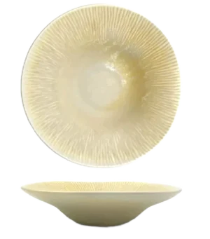 צלחת פסטה פורצלן 24 ס"מ WAVE YELLOW