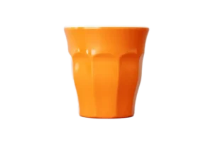 כוס מקרון 295 מ"ל מלמין כתום/לבן***302710io