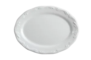 פלטה אובל אמבו 25X19 מלמין לבן***119810