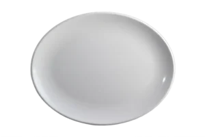 פלטה אובל סהר 28X36 מלמין לבן***123214