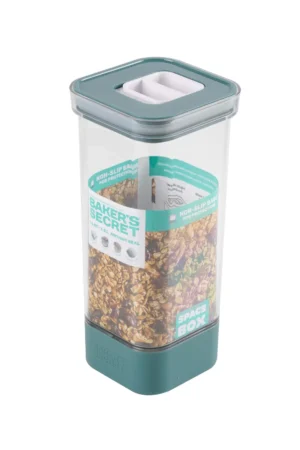 קופסאת פלסטיק גבוהה עם מכסה אטום ובסיס סיליקון 1.5 ליטר  מבית Baker's Secret