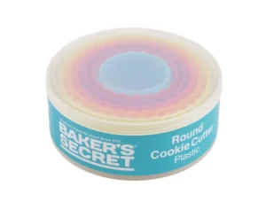 סט 5 חותכני עוגיות פלסטיק עגול מביתBaker secret (חדש)