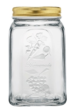 צנצנת מרובעת מכסה מתכת ליטר***10080385