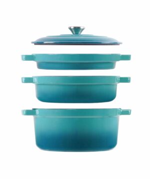 סט 3 סירי בישול ירוק סיר,סוטז',מחבת 26 ס"מ מבית Baker's Secret