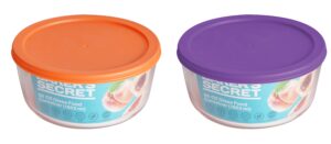 מיכל זכוכית עגול 1652 מ"ל עם מכסה מבית Baker's Secret