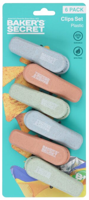 סט 6 קליפסים M צבעוני מביתBaker secret (חדש)