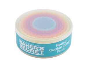 סט 5 חותכני עוגיות פלסטיק עגול מביתBaker secret (חדש)