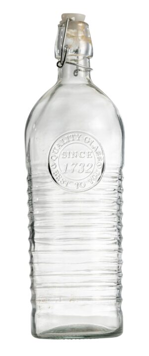 בקבוק זכוכית הרמטי שקוף + מכסה 1 ליטר***14339265