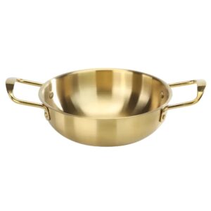 מחבת שקשוקה 18 ס"מ זהב + ידיות