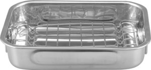 תבנית מלבנית נירוסטה עם רשת 37X28 ס"מ***19105135