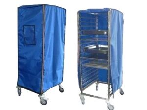 כיסוי לעגלה מסלולים 2/1 כחול+רוכסן חזית שקופה P.V.C***59221B
