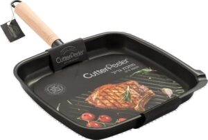 מחבת גריל יפני 28X26ס"מ ידית עץ***FP-527FJ