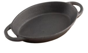 מחבת אובלי יציקת ברזל 22X15 ס"מ תחתית במבוק***10630972