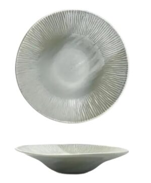 צלחת פורצלן 20.5 ס"מ WAVE GRAY